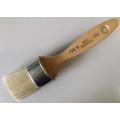 Wooden Handle Oval Brush with White Bristle